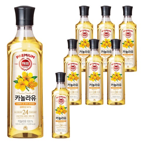 해표 카놀라유, 500ml, 8개