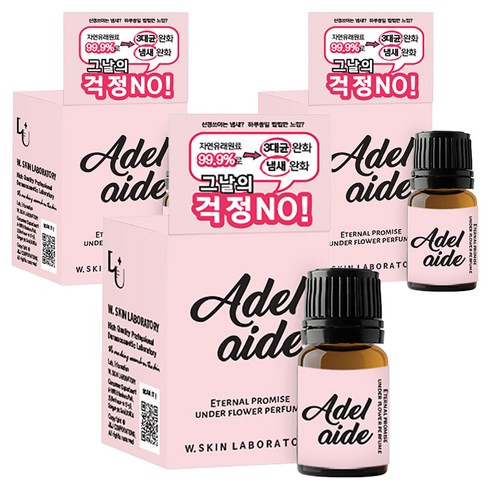 더블유피부연구소 언더플라워퍼퓸 아델레이드 여성청결제, 5ml, 3개
