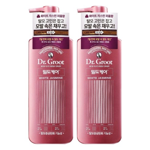 닥터그루트 밀도케어 탈모기능성 샴푸 화이트 자스민향, 400ml, 2개