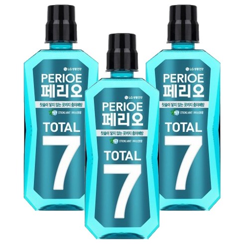 페리오 토탈7 가글 구강청결제 스트롱, 760ml, 3개