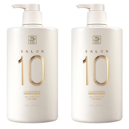 미쟝센 살롱 10 단백질 샴푸 손상 모발용, 990ml, 2개