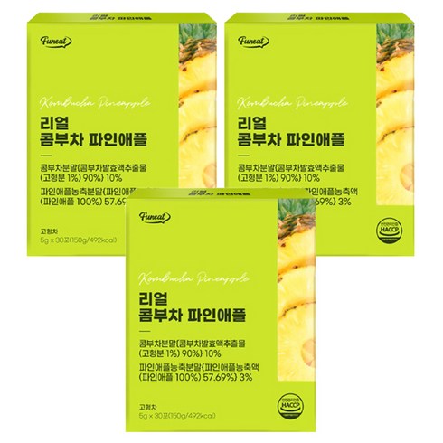 퍼니트 리얼 콤부차 파인애플맛, 5g, 30개입, 3개