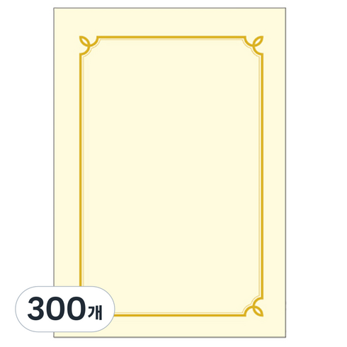 우진산업 300 로얄큰G6 상장용지, 미색, 300개