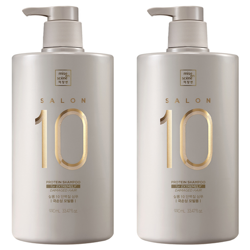 미쟝센 살롱 10 단백질 샴푸 극손상 모발용, 990ml, 2개