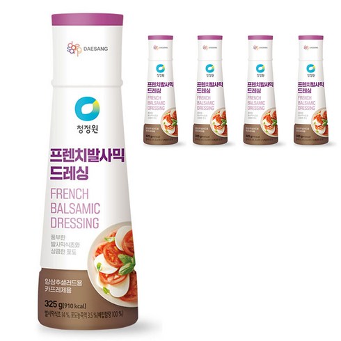 청정원 프렌치 발사믹 드레싱 소스, 325g, 5개