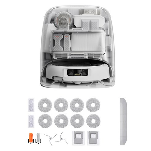 DJI ROMO P 로봇청소기 + 액세서리 키트 + 보조 경사로 세트, 투명 + 화이트(로봇청소기), 단일색상(액세서리 키트 + 보조 경사로), CR8E