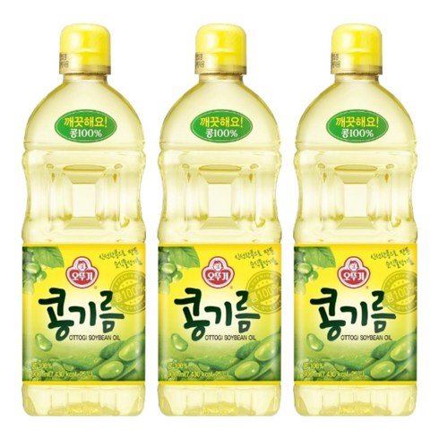 오뚜기 콩기름, 900ml, 3개