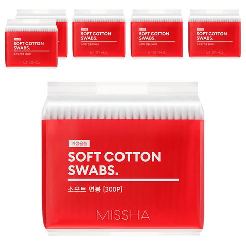 미샤 소프트 면봉, 6개, 300P