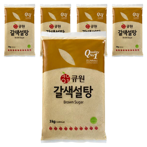 큐원 갈색설탕, 3kg, 5개