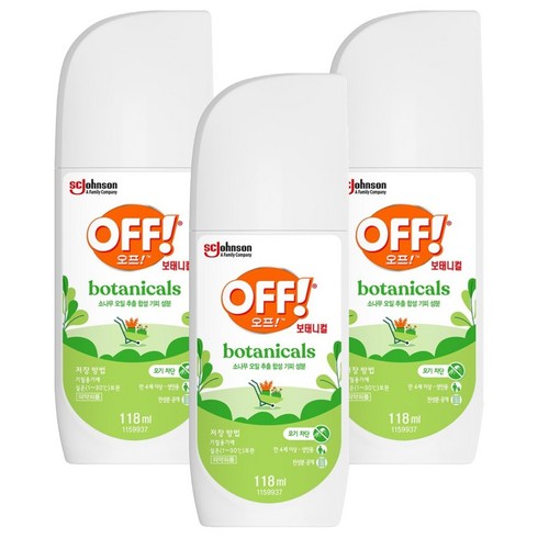 OFF 보태니컬 미스트 모기기피제, 118ml, 3개