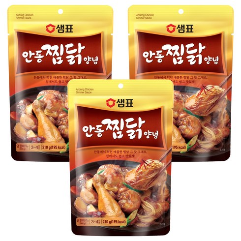 샘표 안동찜닭 양념, 210g, 3개
