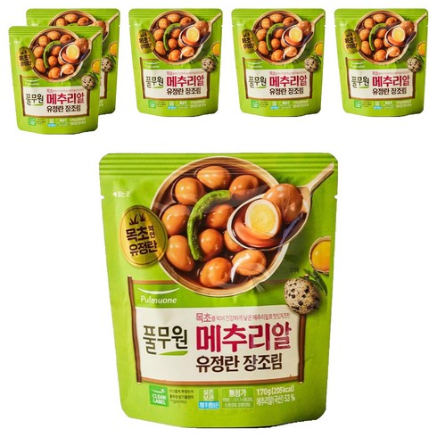 풀무원 메추리알 유정란 장조림, 170g, 6개