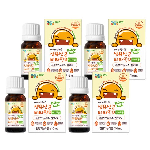 뉴트리디데이 베이비앤키즈 비타민D 이지드롭 생유산균, 10ml, 4개