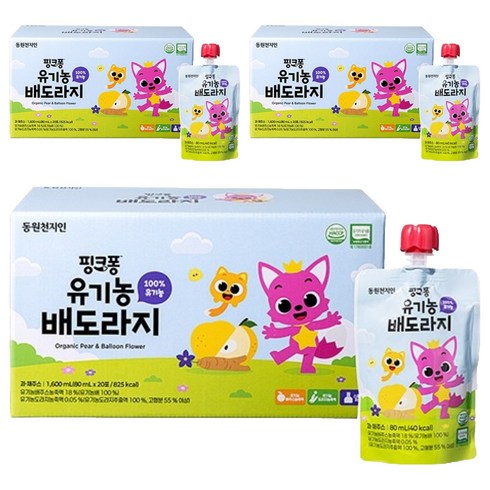 천지인 핑크퐁 유기농 배도라지, 80ml, 60개