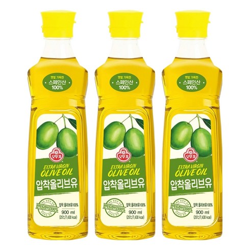 오뚜기 엑스트라버진 올리브유, 900ml, 3개