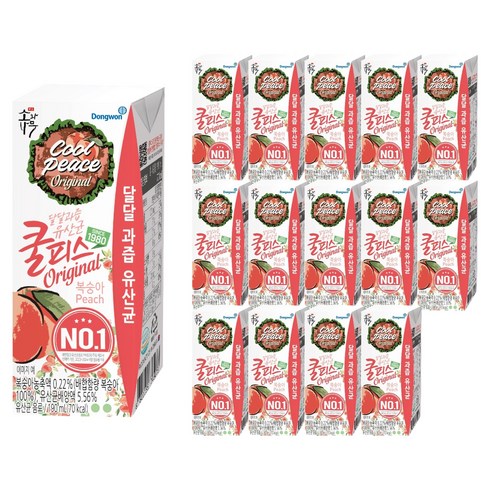 소와나무 쿨피스 복숭아, 190ml, 15개