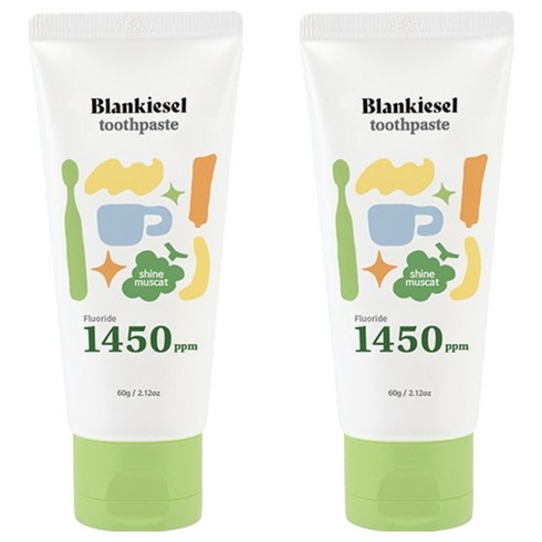 블랑키즐 1450 고불소 치약 샤인머스캣향, 60g, 2개