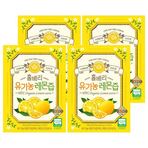 홀베리 유기농 레몬즙, 350g, 4개