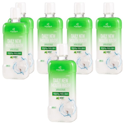 비타할로 데일리뉴 마우스워시 민트, 800ml, 6개