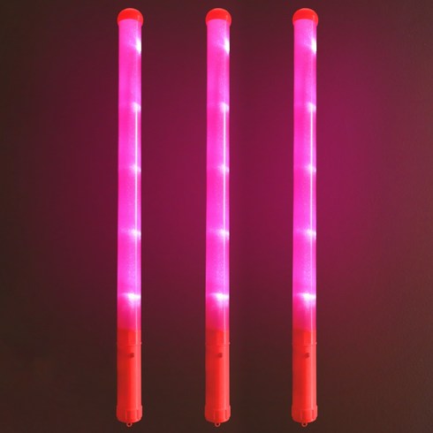 비에이비오 LED 스틱 야광봉 45cm, 레드, 3개