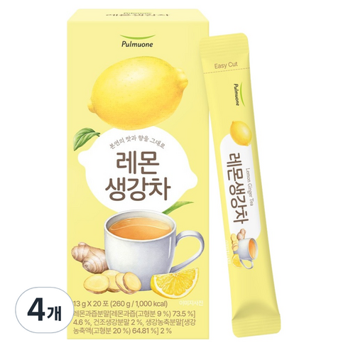풀무원건강생활 레몬생강차, 13g, 20개입, 4개