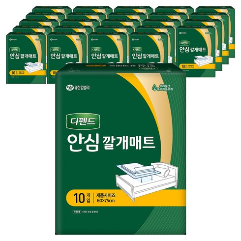디펜드 남녀공용 안심 깔개매트, 10개입, 25개