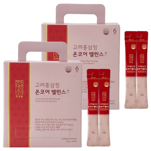 천양삼 6년근 고려홍삼정 온코어 밸런스 홍삼스틱, 15g, 200개