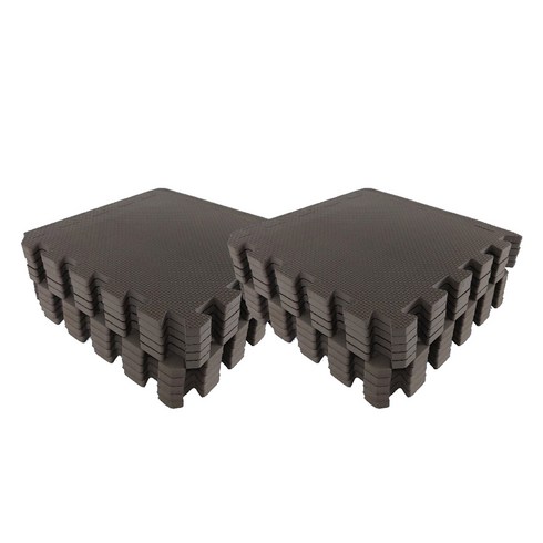손할매 어린이안전인증 12mm 놀이방 무지 퍼즐매트 20p + 마감재 30p, 브라운, 1세트