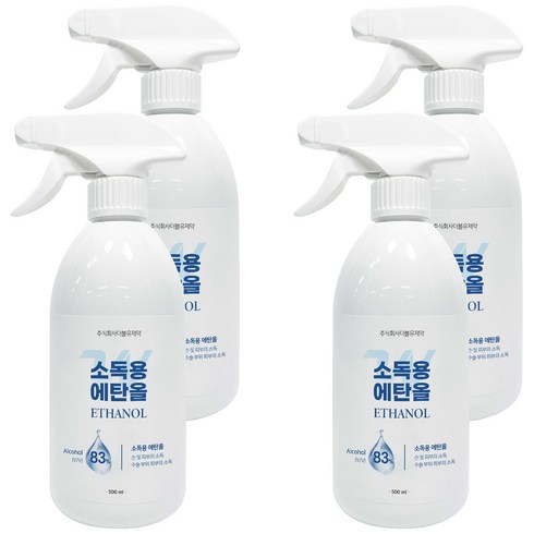 더블유제약 소독용 에탄올 스프레이, 4개, 500ml