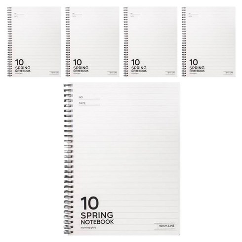 모닝글로리 PP 스프링 칠팔구노트 10mm 라인 16절/좌철, 랜덤발송, 5개