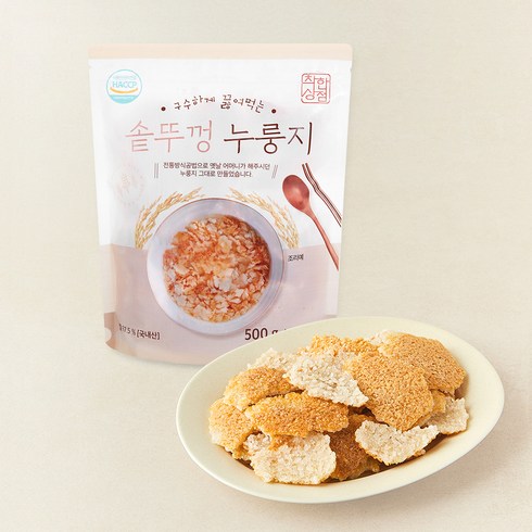 착한상점 구수하게 끓여먹는 솥뚜껑 누룽지, 500g, 1개