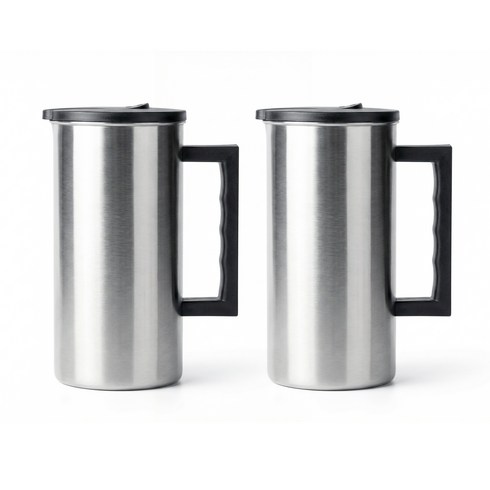 코멧 홈 스테인리스 핸들 냉장고 물병, 2개, 1.6L