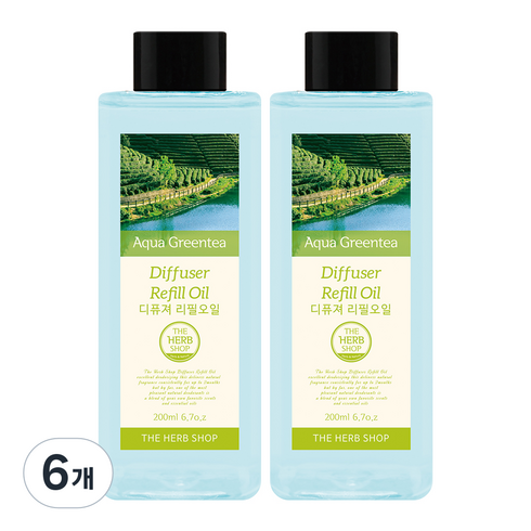 더허브샵 디퓨저 리필오일 2p, 아쿠아그린티, 200ml, 6개