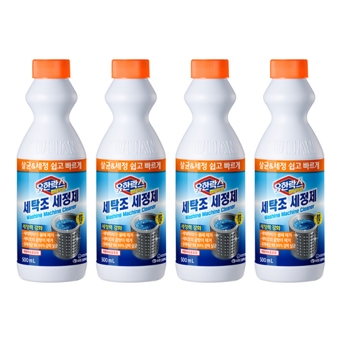 유한락스 멀티액션 세탁조 세정제, 500ml, 4개