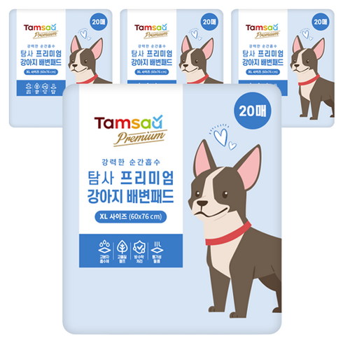 탐사 강아지 프리미엄 배변패드, 20개입, 4개