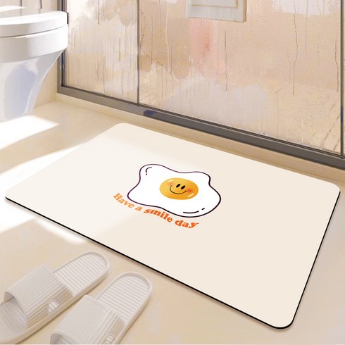 비욘드리빙 굿스마일 빨아쓰는 규조토 발매트, Have a smile day