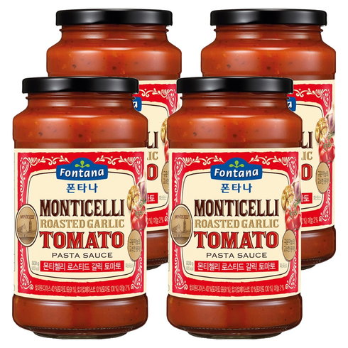 폰타나 몬티첼리 로스티드 갈릭 토마토 파스타소스, 600g, 4개