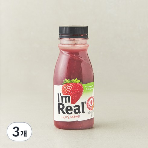 아임리얼 스트로베리 주스, 190ml, 3개