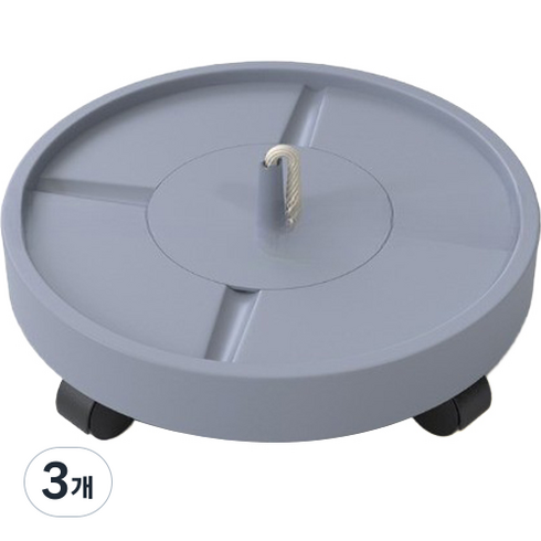 다임 휠 화분 받침대 + 휠 4p 세트, 그레이, 3개