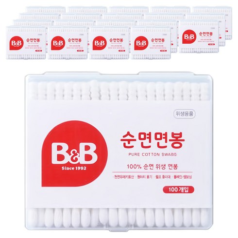 비앤비 유아 면봉, 100개입, 20개