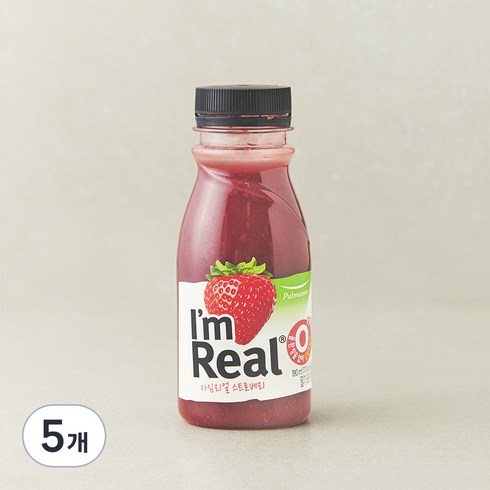아임리얼 스트로베리 주스, 190ml, 5개