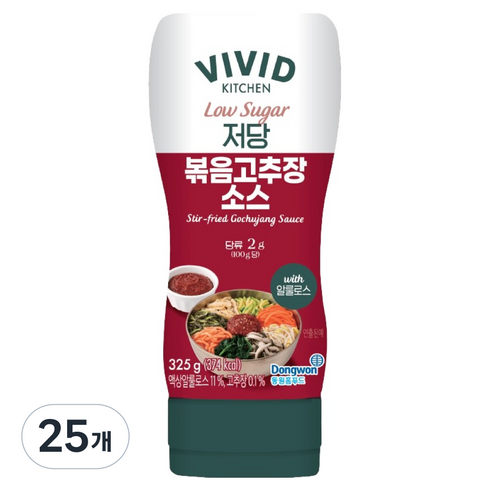 비비드키친 저당 볶음고추장소스, 325g, 25개