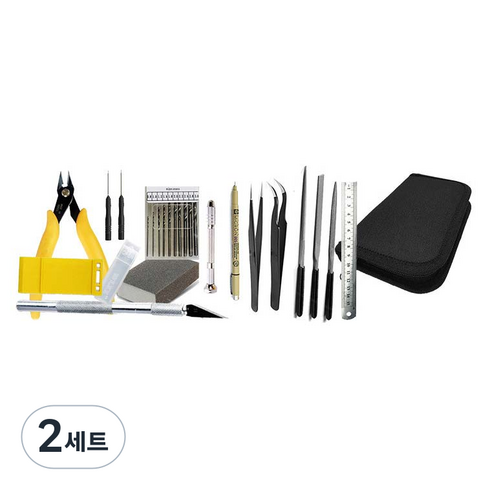 프라모델 기초공구 19종 세트, 혼합색상, 2세트