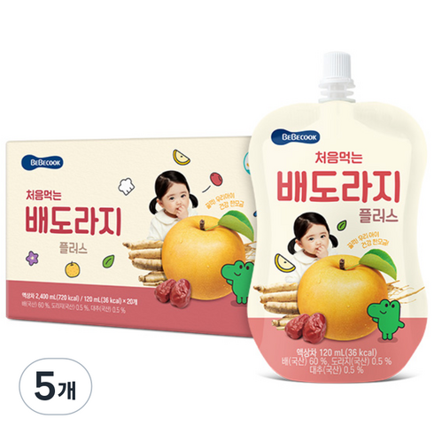 베베쿡 처음먹는 배도라지 플러스 주스, 120ml, 100개