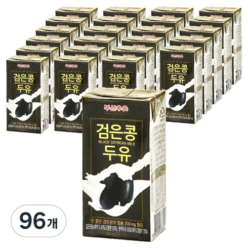 부산우유 검은콩 두유, 96개, 200ml