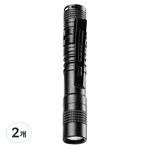 앙플러스 초강력 LED 미니 손전등 9cm, 블랙, 2개