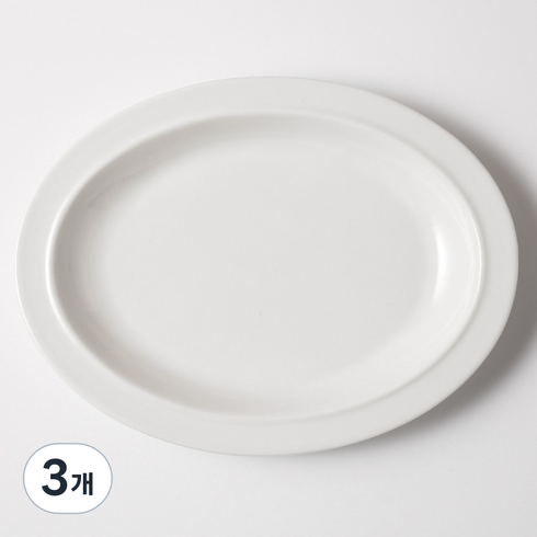 시라쿠스 메이플 타원접시 23cm, 화이트, 3개