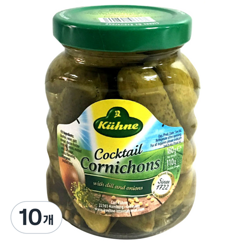퀴네 칵테일 코니숑 꼬마오이피클, 180g, 10개