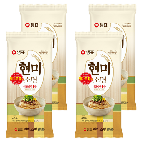 샘표국시 현미소면, 400g, 4개