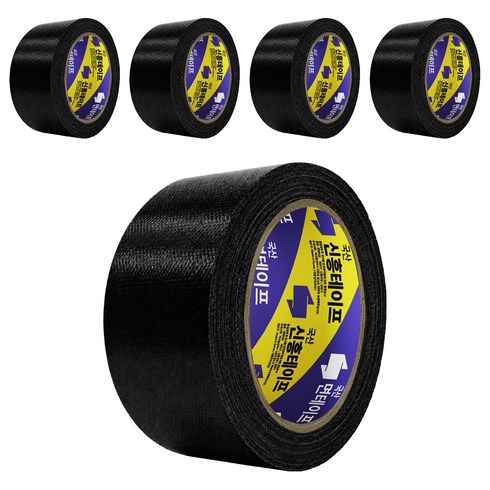 신흥 라바 청면테이프 48mm x 15M 검정, 5개